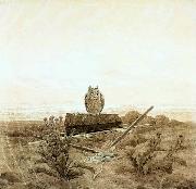 Caspar David Friedrich Landscape with Grave, Coffin and Owl oil painting reproduction